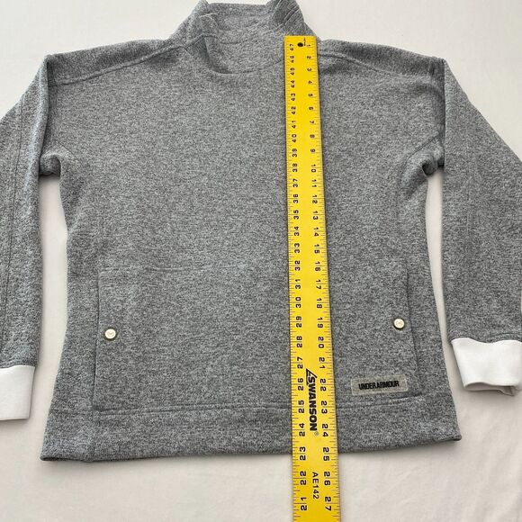 Under Armour Sweatshirt Loose Fit Fleece Pullover Pockets Womens Small Gray - Picture 7 of 9